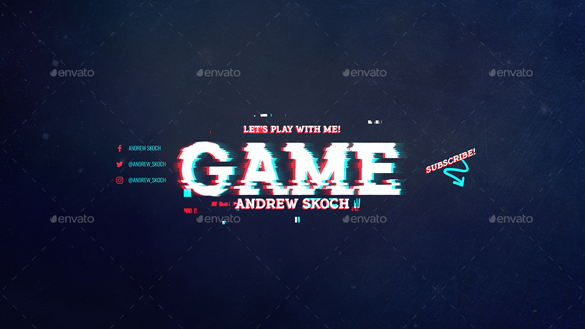 Gaming YouTube Channel Art,  Elements GraphicRiver